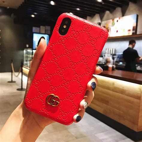 red leather gucci phone case|Gucci iphone cases for men.